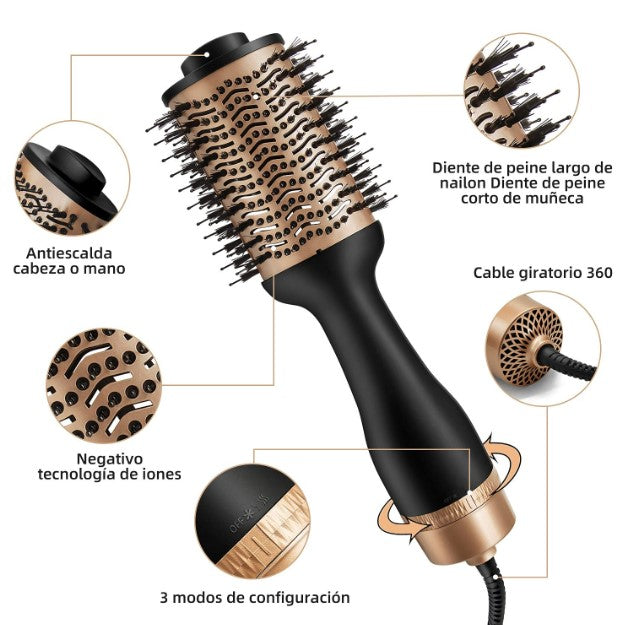 Cepillo Secador Alisador keratin
